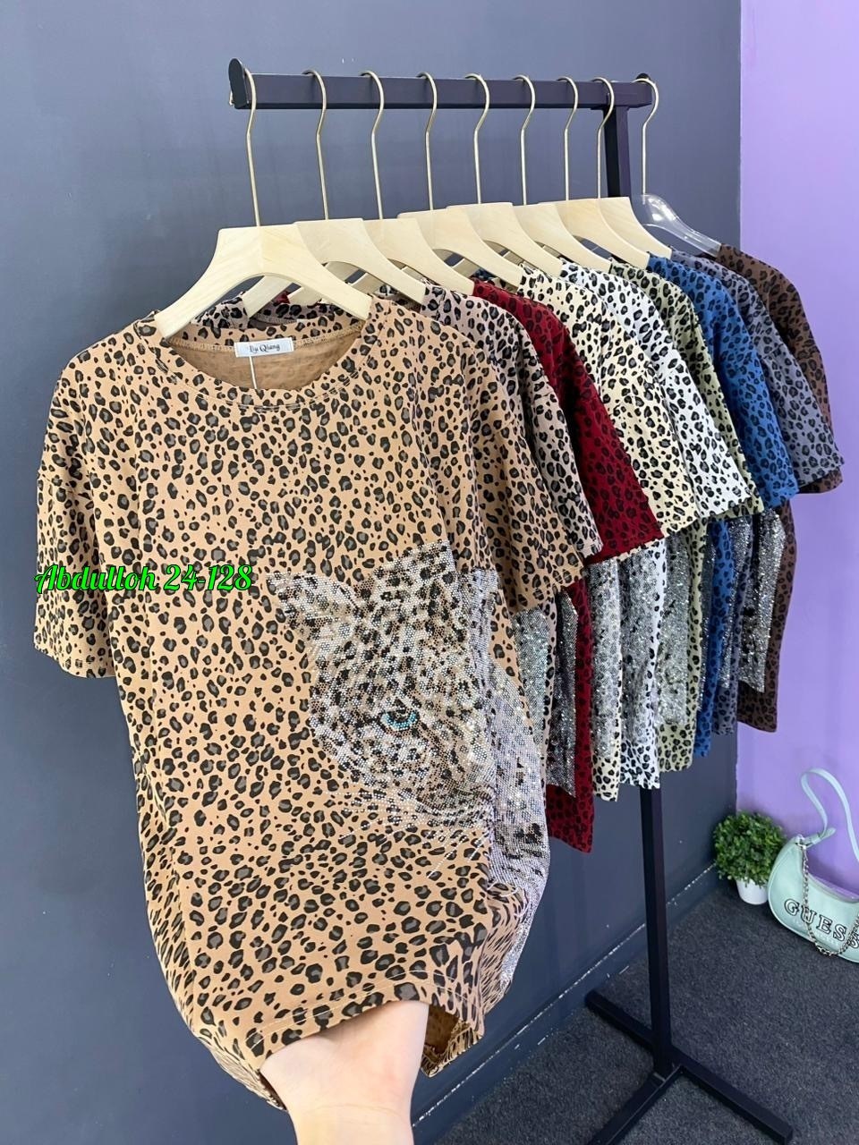футболка женская леопард,футболки женская,футболка женская 6506 "леопард",женские футболки с принтом,футболка больших размеров женская