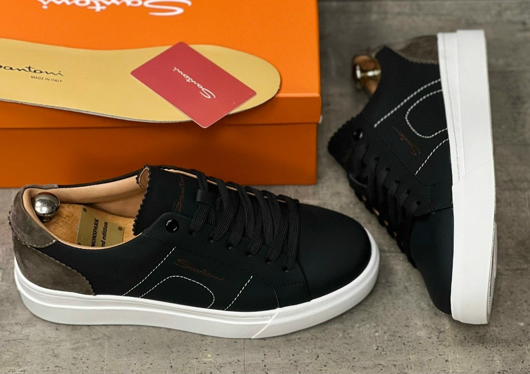 мужские кеды,кеды мужские santoni,кеды мужские кожаные,,кеды мужские кожаные santoni черные premium