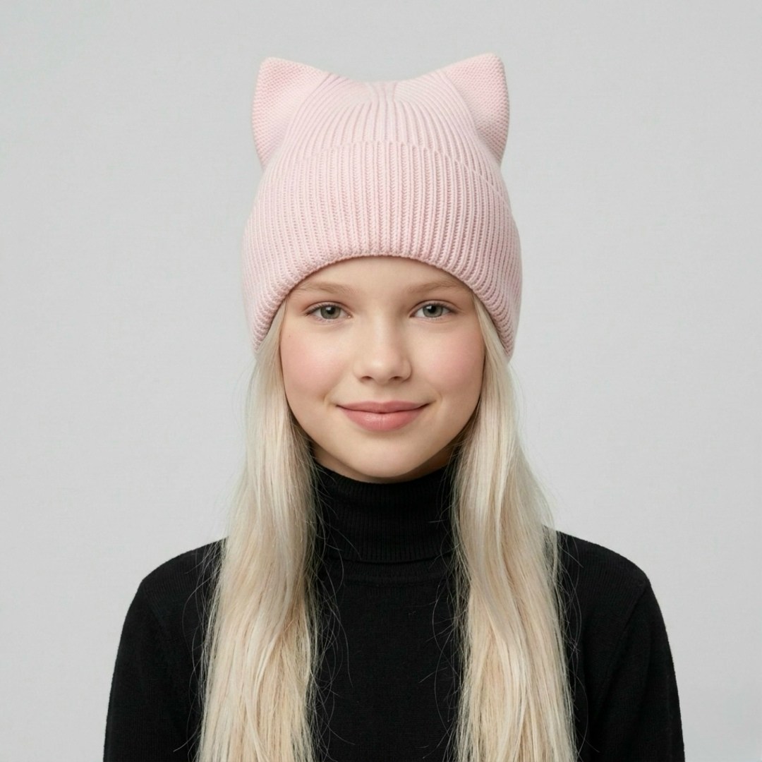 шапка для девочек,вязаная шапка с ушками,шапка с ушками,шапка для девочки с ушками,шапочка с ушками