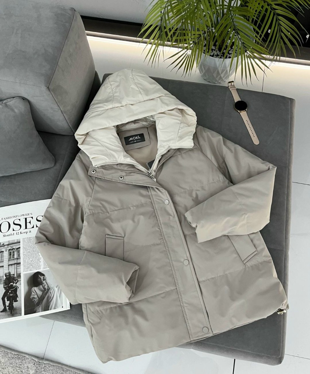 куртка женская бежевая,демисезонная куртка с капюшоном kate&tori,куртка женская демисезонная,женская куртка,куртка