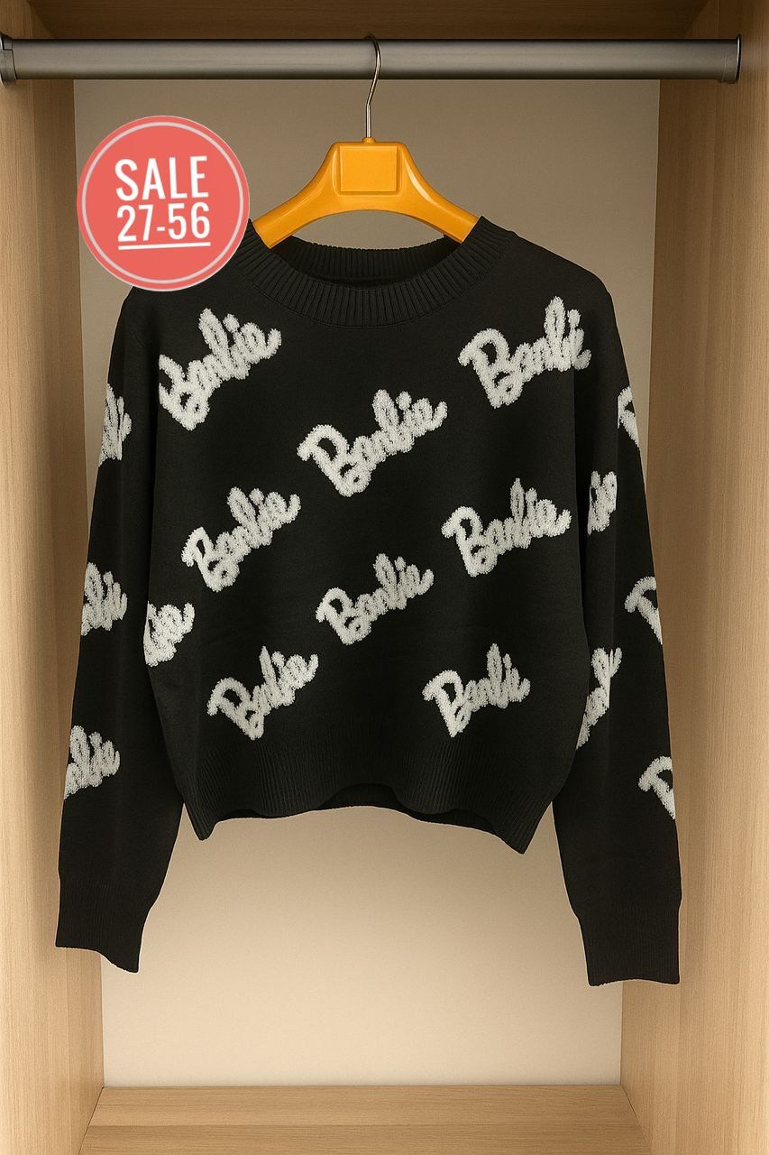 свитер барби,кофта женская,кофта модная,кофта барби,свитшот barbie