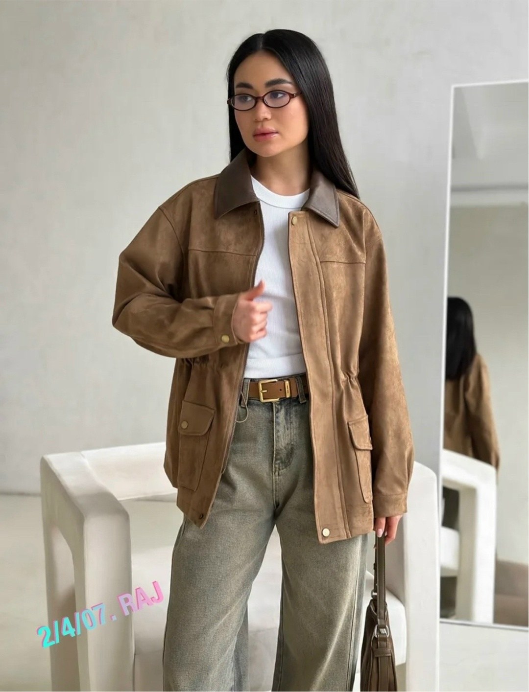 куртка рабочего тренд замшевая tinaria 313880037,куртка рабочего тренд замшевая tinaria,замшевая куртка,куртка замшевая с кожаным воротником,куртка замшевая женская