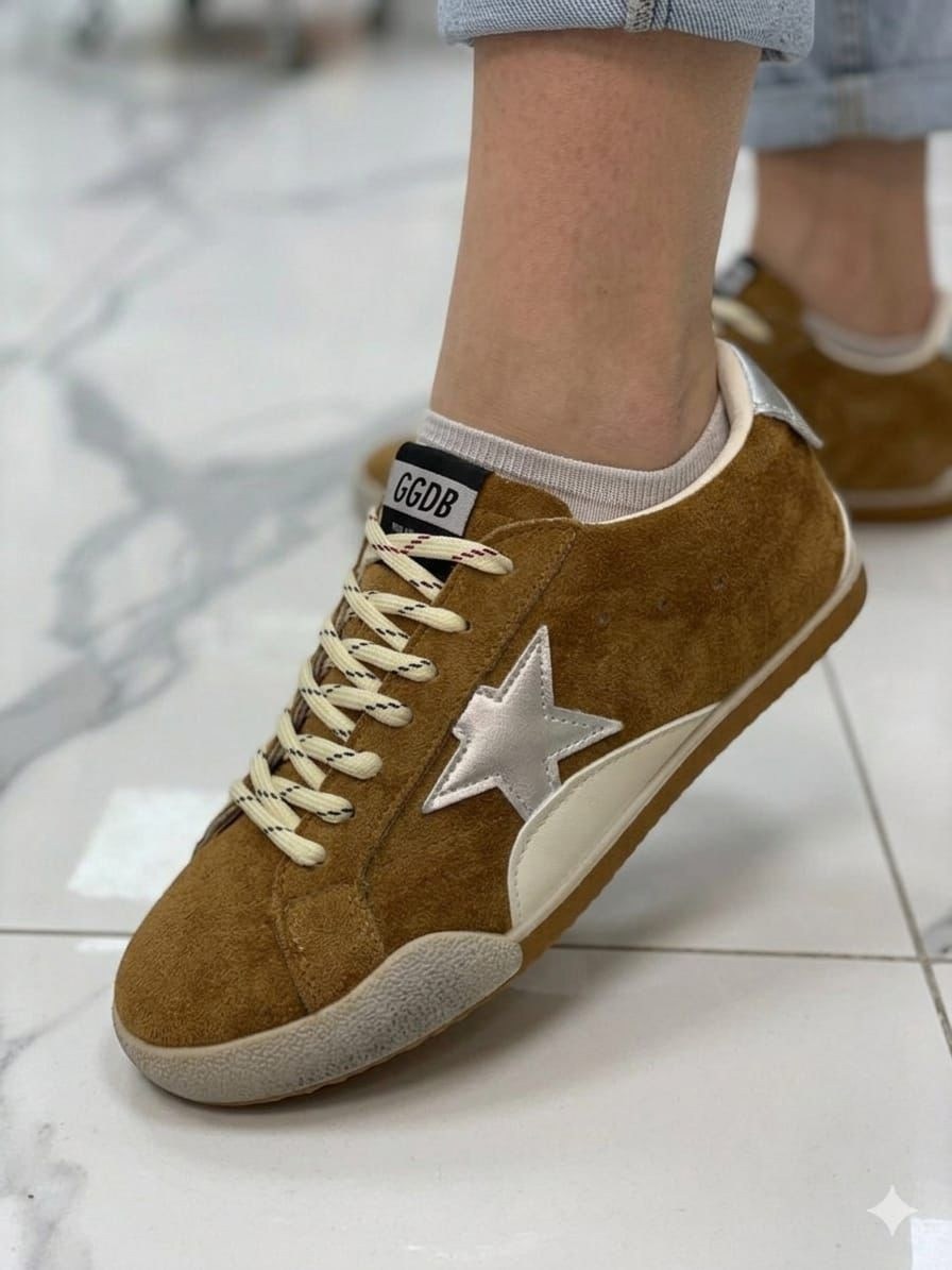 ,кроссовки golden goose,кеды golden goose,кроссовки golden goose super-star коричневый,golden goose кеды super-star classic коричневый