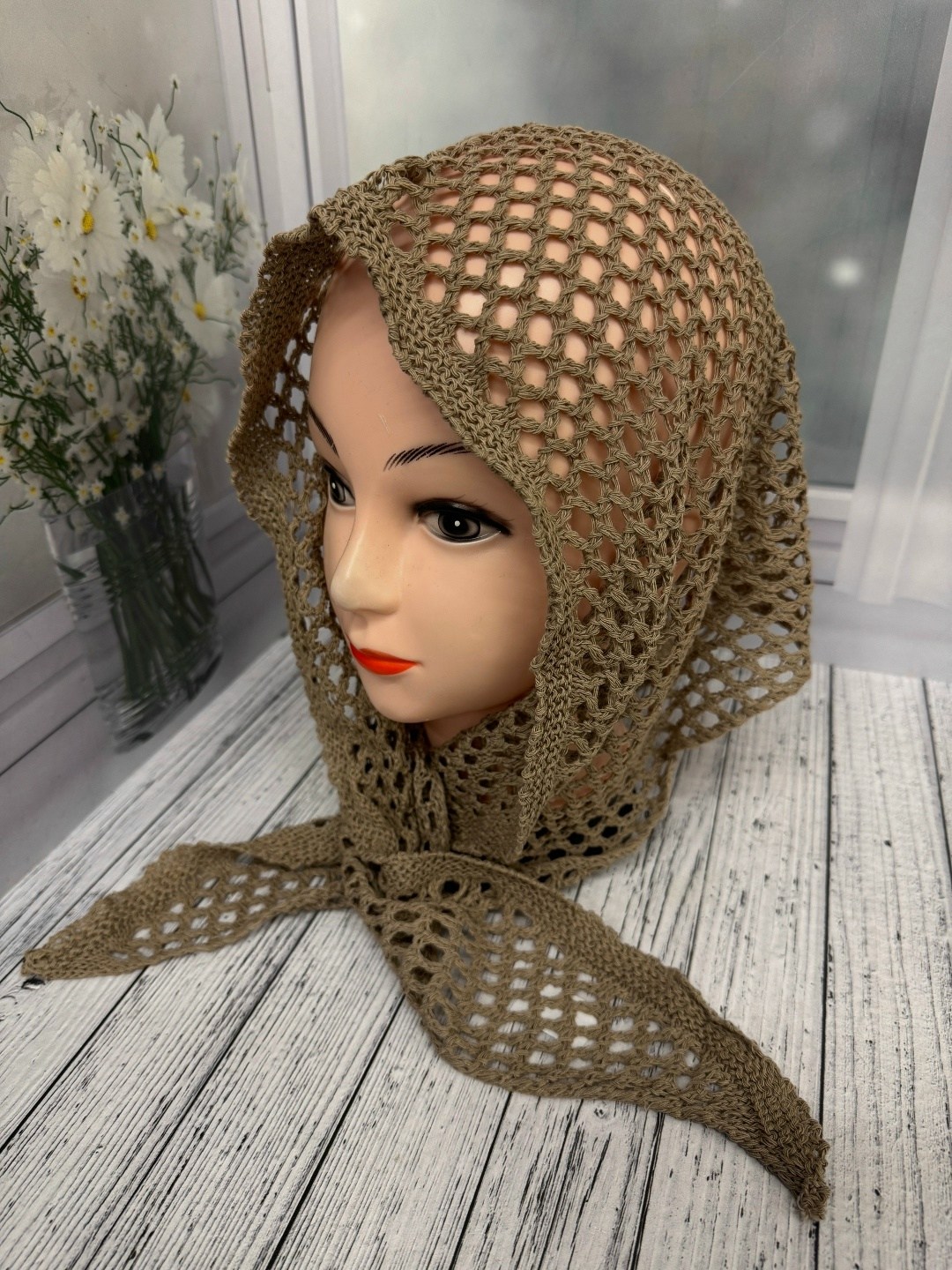 снуд ажурный,косынка вязаная,шапка платок,вязаный платок,косынка крючком