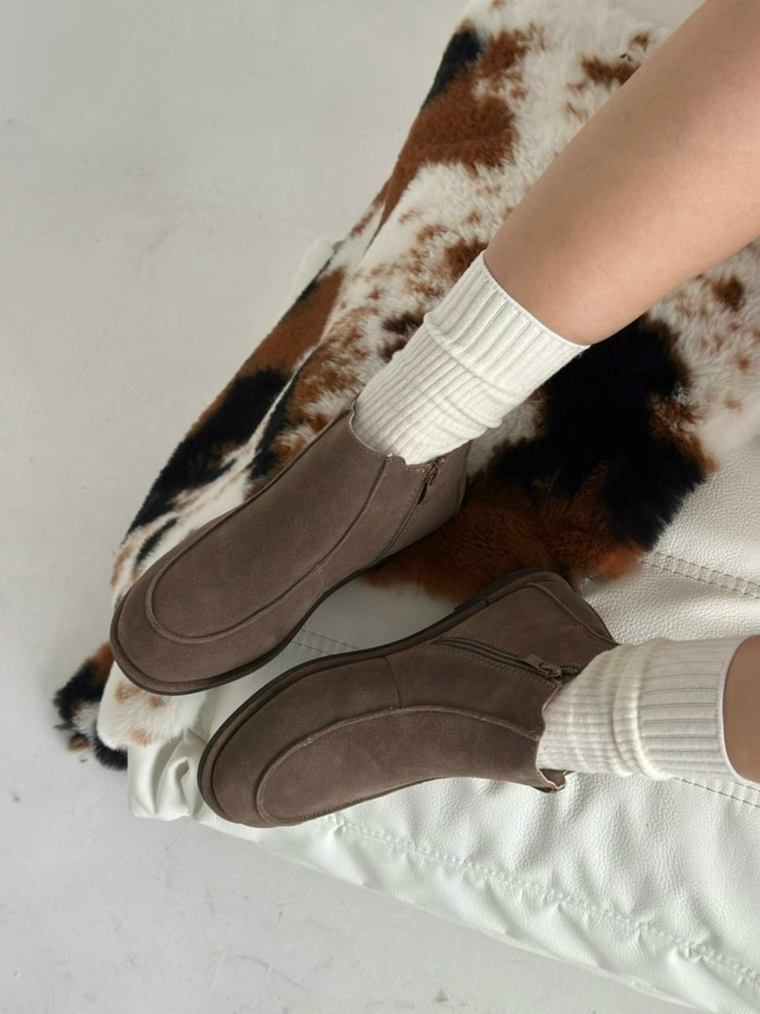 , повседневные,удобная ,женская ,ботинки замшевые