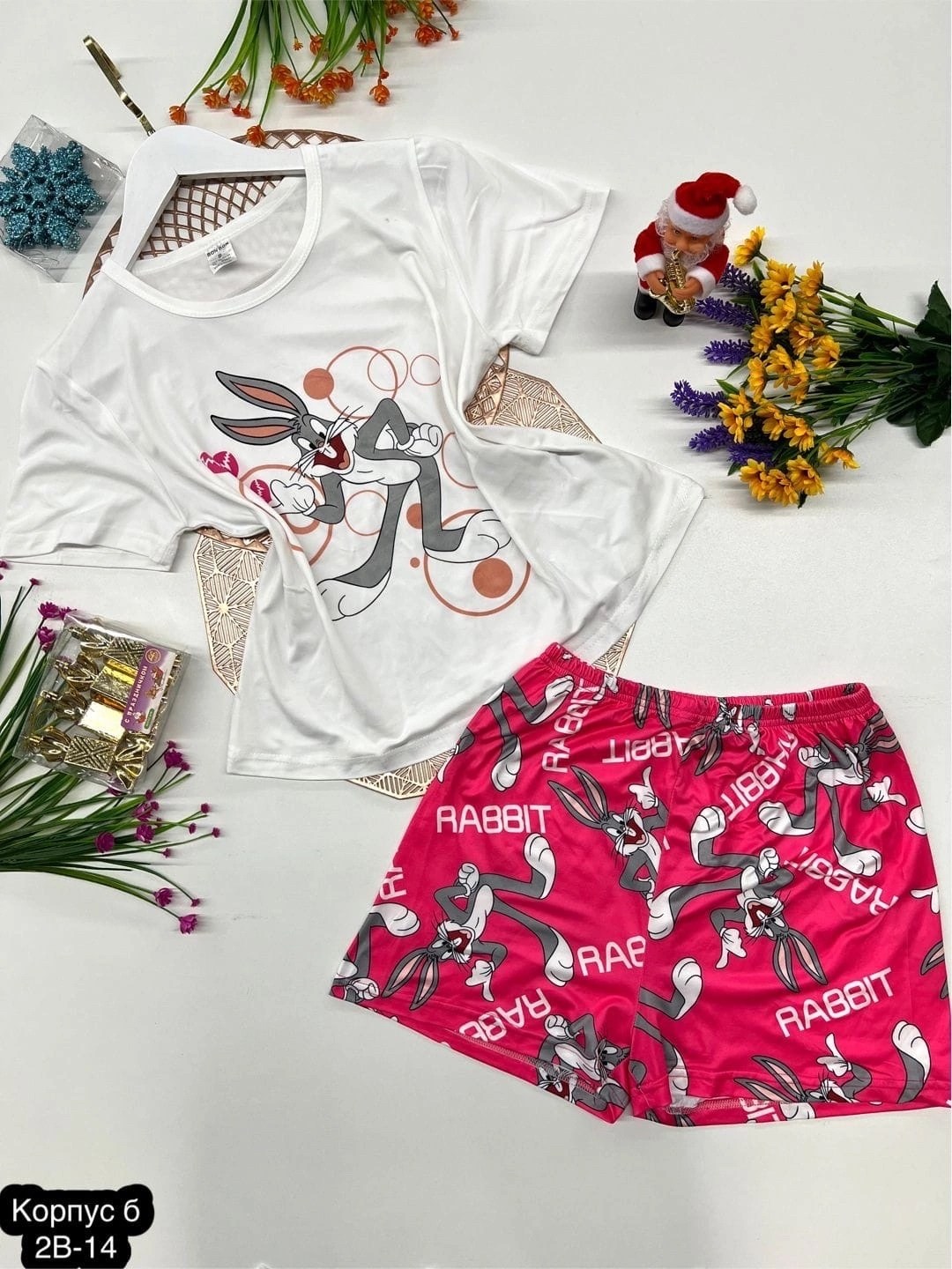 пижама одежда для дома,домашняя одежда пижама,пижама женские,пижама женская с шортам,пижама с багз банни женская