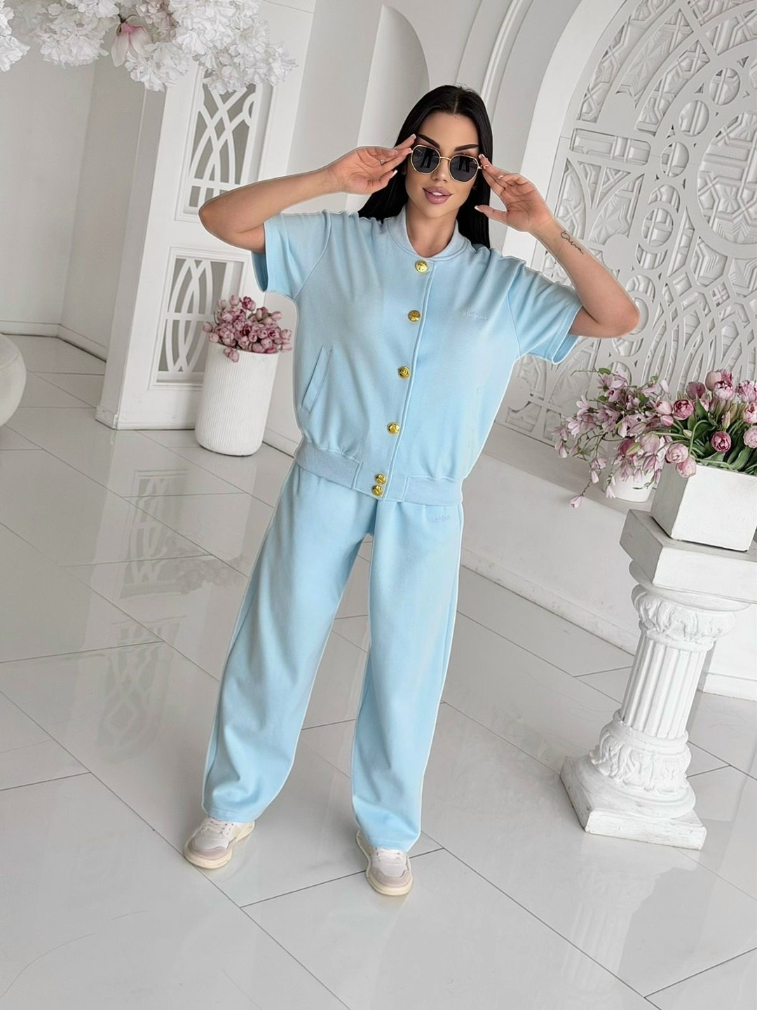 брючный костюм,костюм с рубашкой,голубой брючный костюм,костюм с брюками,комплект брючный