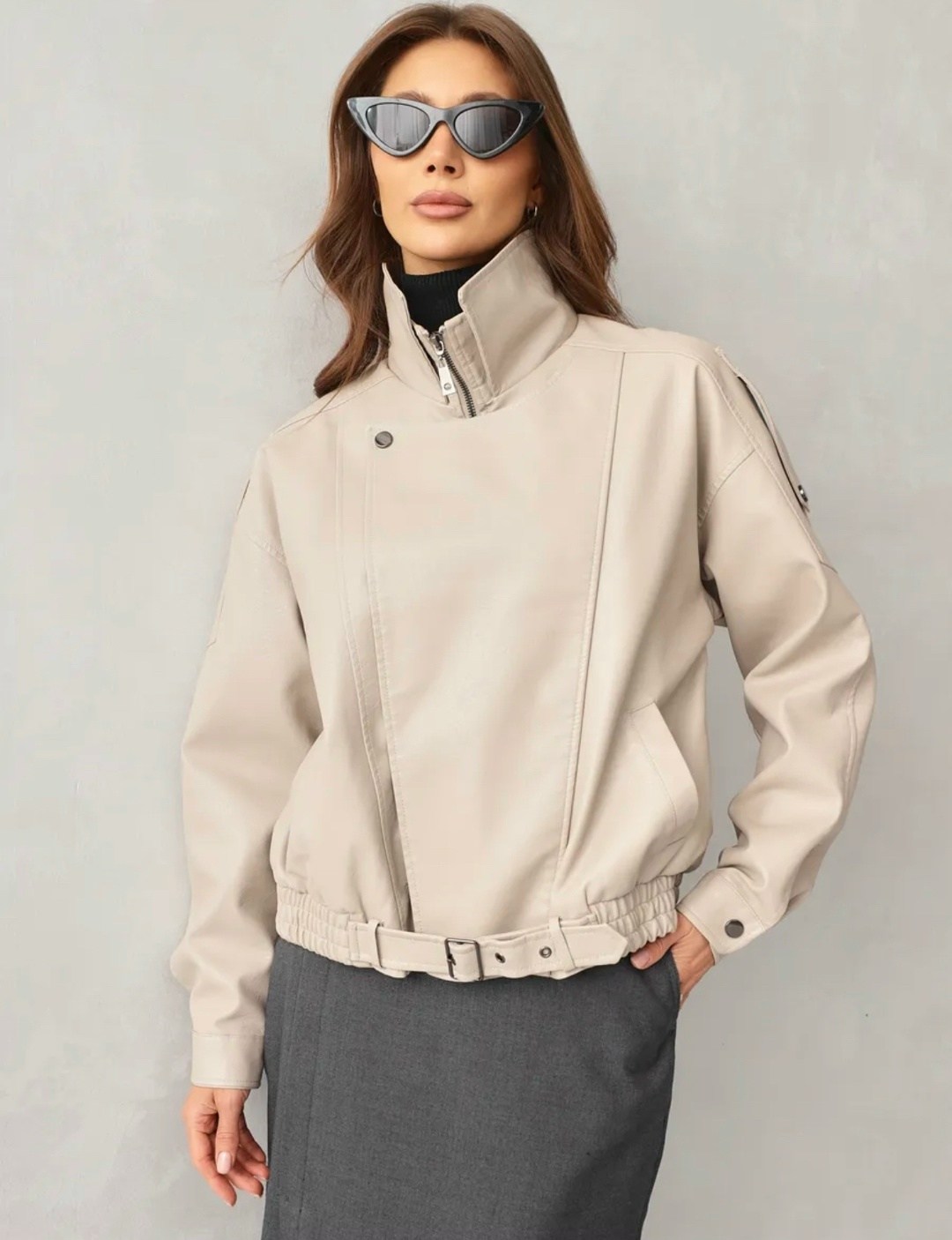 косуха кожаная куртка оверсайз queen sophie,косуха куртка кожаная оверсайз m.story,косуха куртка кожаная оверсайз m.story цвет бежевый,косуха женская куртка кожаная оверсайз,куртка косуха