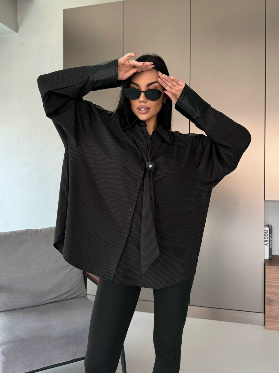 женская рубашка,блузка удлиненная,блузка стильная,рубашка удлиненная,рубашка оверсайз черная