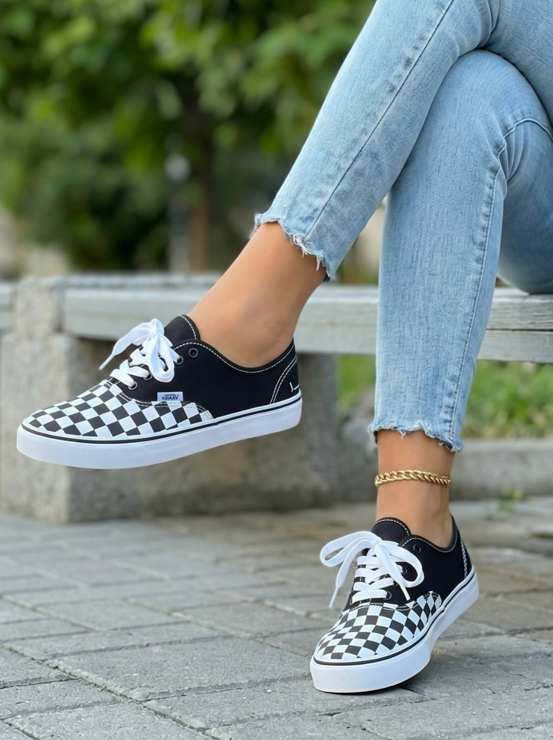 ,модные кеды,повседневная ,vans authentic checkerboard,женская