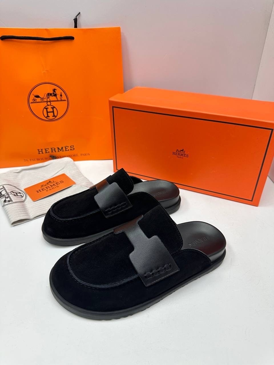 мюли hermes,мюли hermes черные,,hermes шлепанцы, hermes