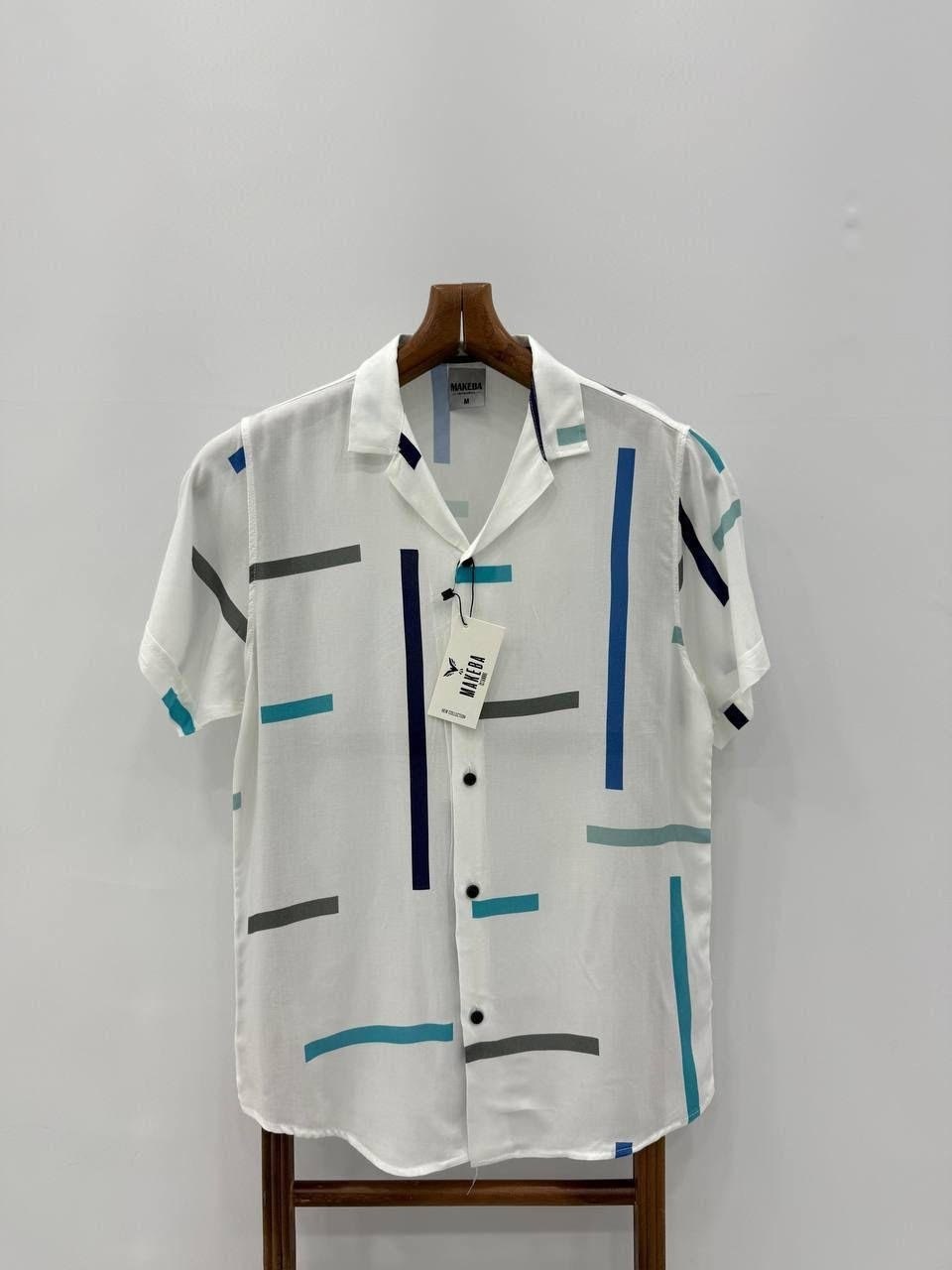 рубашка мужская,рубашка повседневная,рубашка с принтом,рубашка с короткими рукавами и принтом,мужская рубашка с принтом