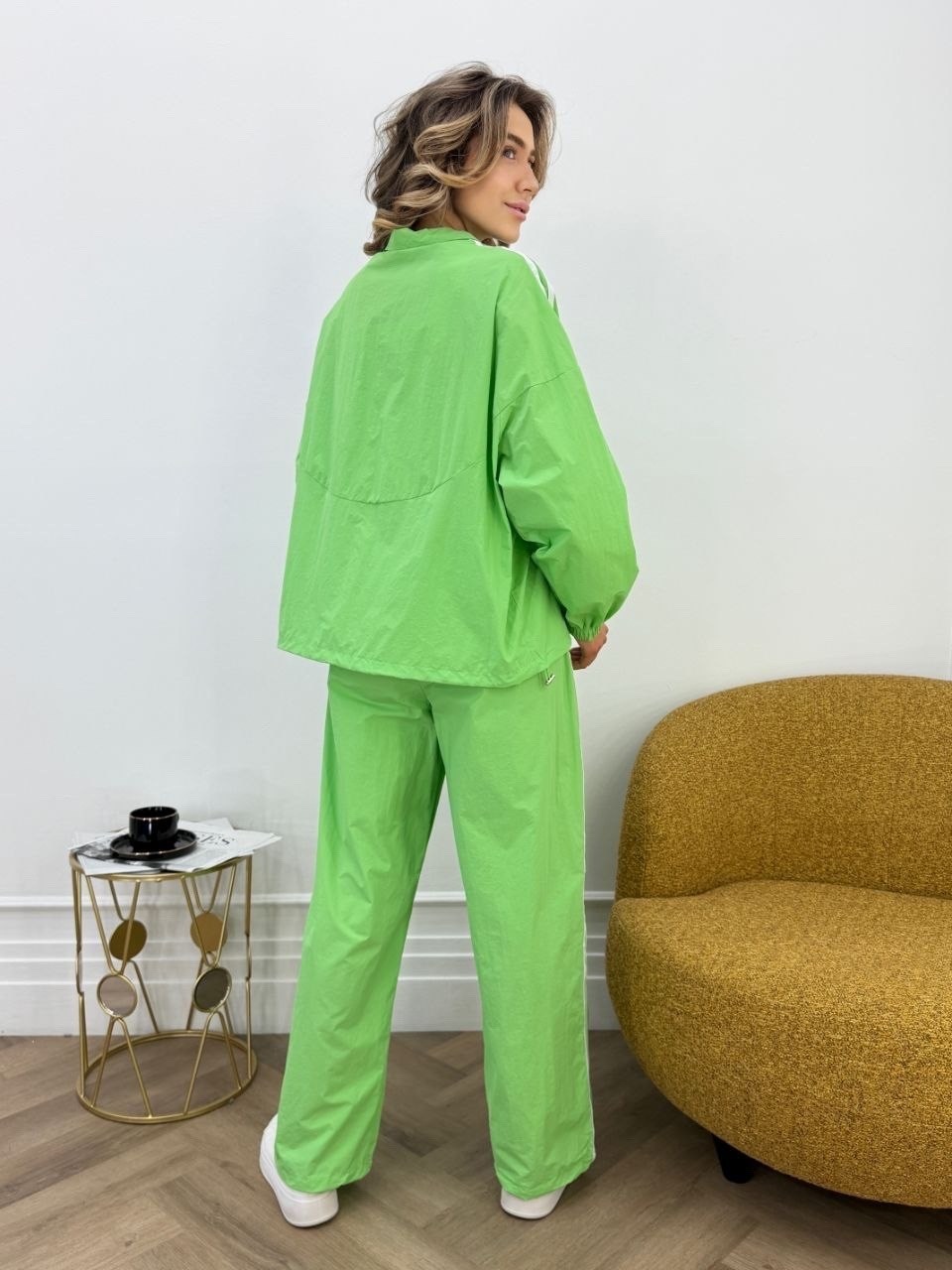 идеальный костюм изо льна: рубашка + брюки, lemon - l-xl,жёлтый костюм женский брючный,брючный костюм,костюм с брюками,идеальный костюм изо льна рубашка + брюки lemon