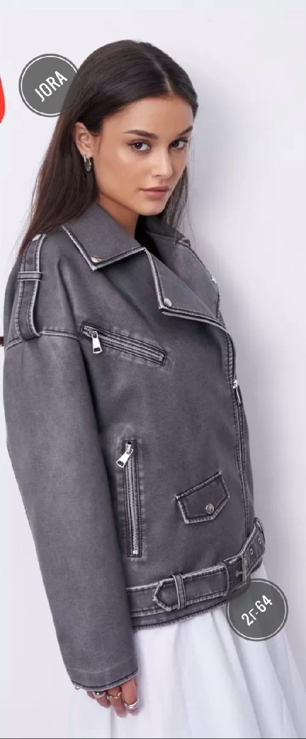 косуха серая винтажная куртка кожаная оверсайз aftfbasic,куртка косуха,женская косуха,косуха,женская куртка косуха