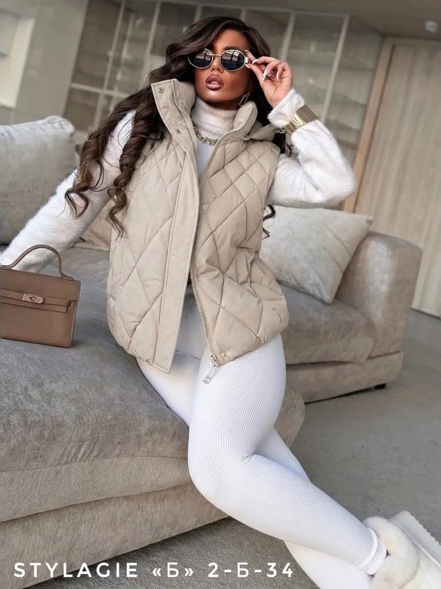 женская жилетка,женские жилеты,жилет утепленный стеганный демисезонный renzari,жилетка,жилет демисезонный