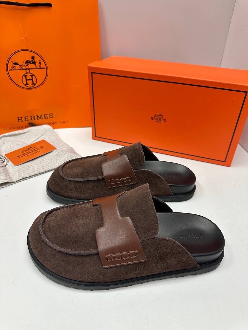 мюли hermes,мюли hermes черные,,hermes шлепанцы, hermes