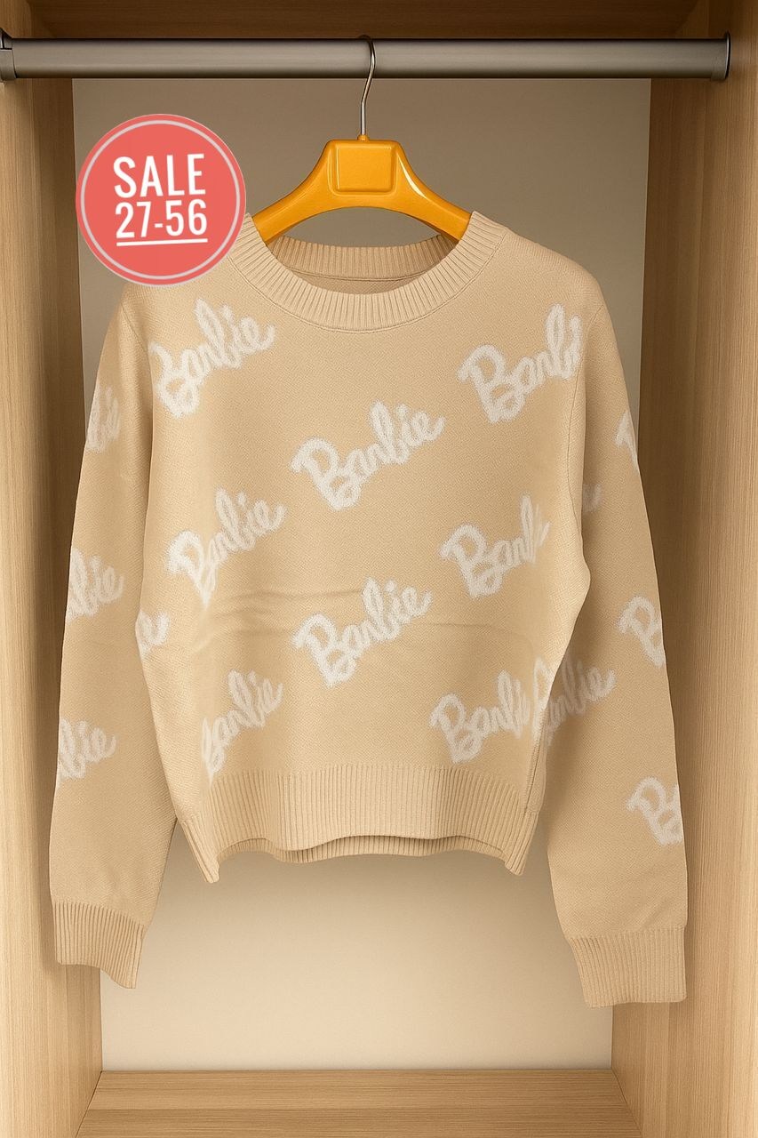 свитер барби,кофта женская,кофта модная,кофта барби,свитшот barbie