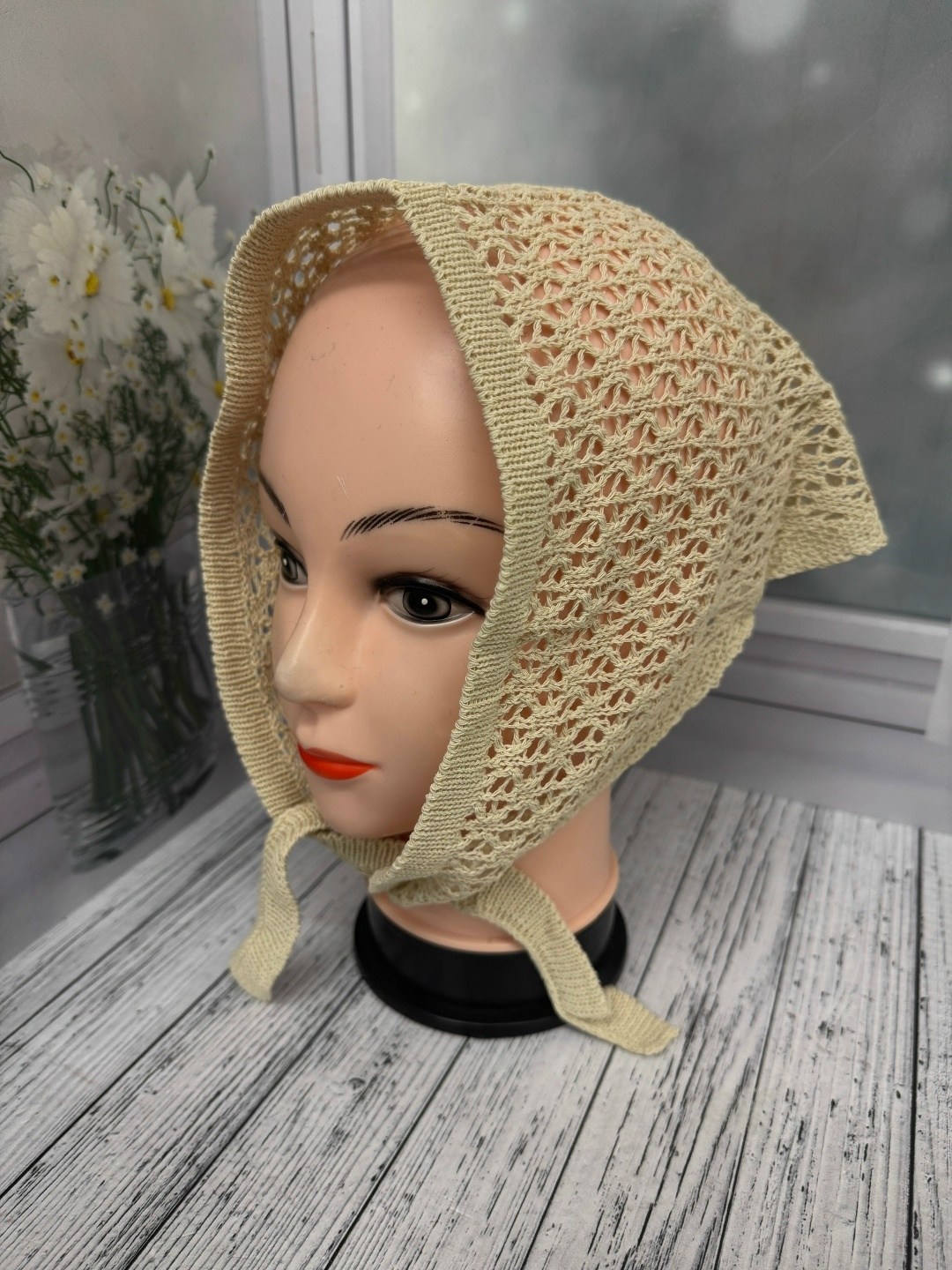 шапка для женщин,вязаная косынка,ажурная косынка,косынка вязаная крючком,шапка платок