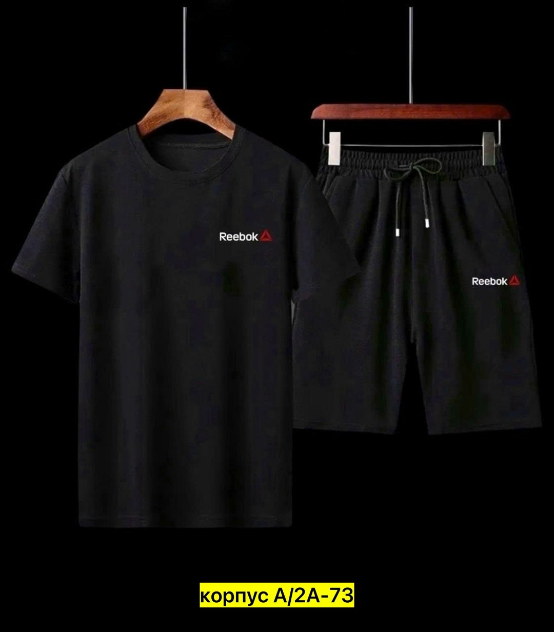 костюм спортивный мужской,костюм мужской,костюм с шортам,футболка и шорты костюм рибок мужской