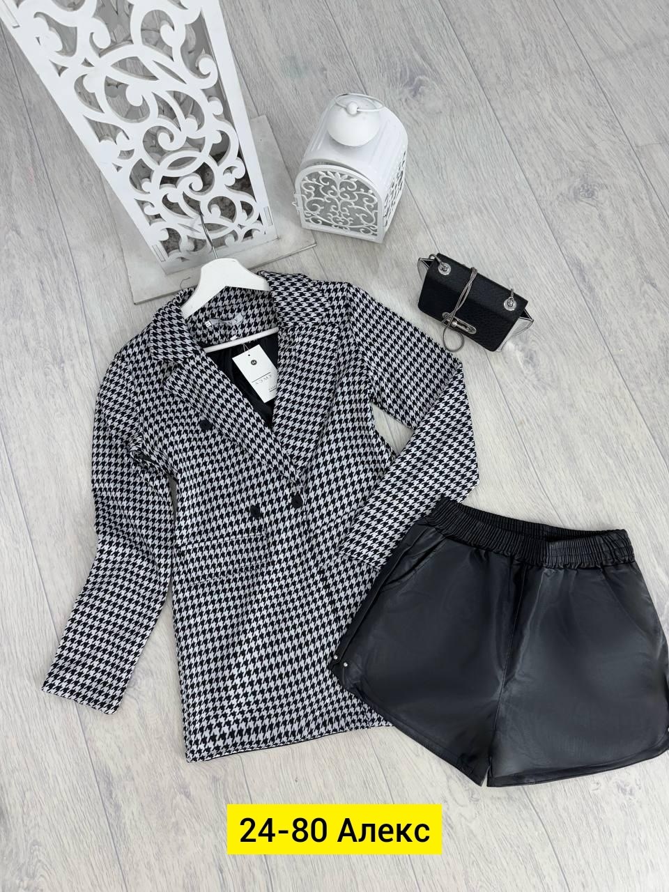 женский костюм двойка,женский костюм пиджак + шорты (принт гусиная лапка),костюм двойка,костюм шорты и пиджак гусиная лапка,женские костюмы с юбкой