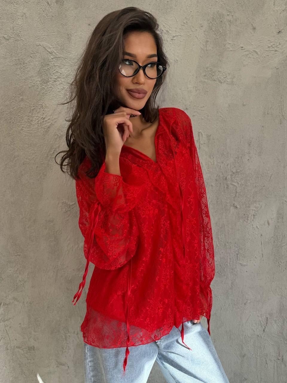 женская блузка,кружевная блузка,блуза,красная блузка с кружевом,красная блузка
