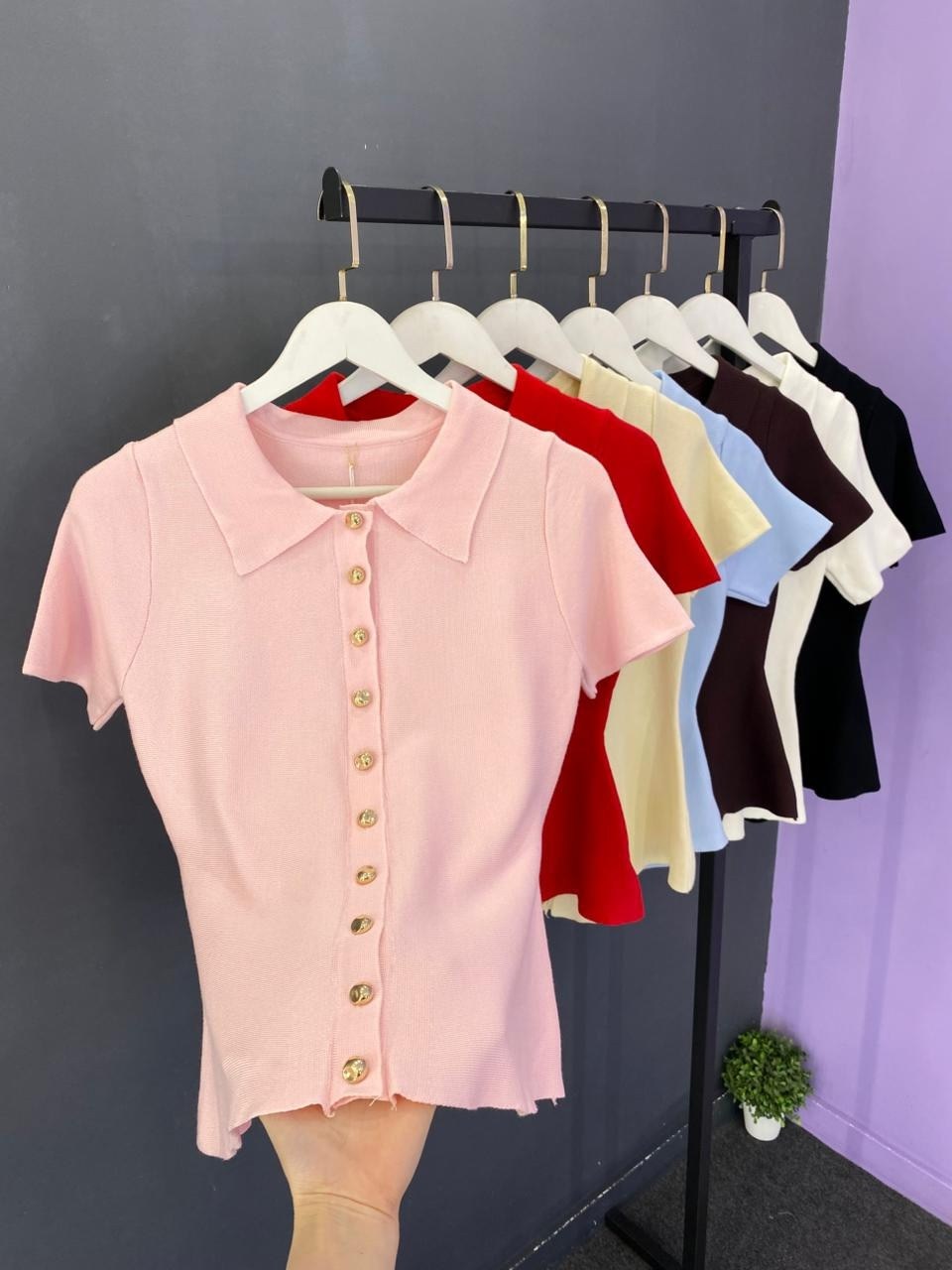 кофта женская,кофточка,кофта поло с пуговицей,повседневная рубашка