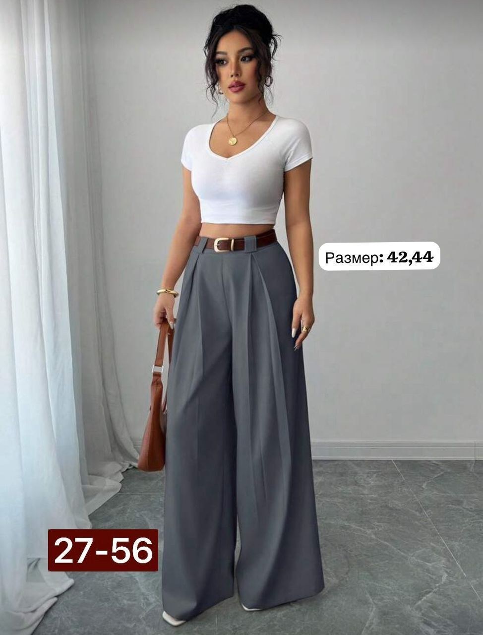 брюки палаццо,модные брюки,женские брюки на клёше,брюки женские серые размер 44,брюки женские
