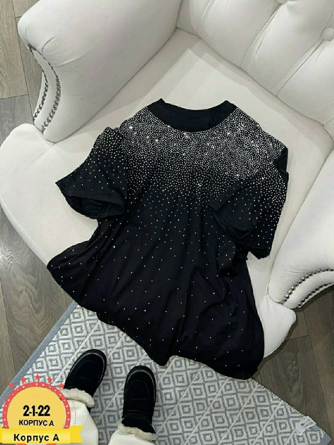 женская футболка оверсайз со стразами,женская кофта,женская футболка,одежда женская