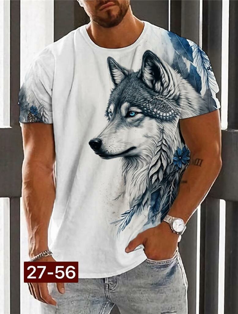 мужская футболка с принтом волка,футболки мужские,футболка мужская с принтом,мужская мода,футболка с рисунком волка