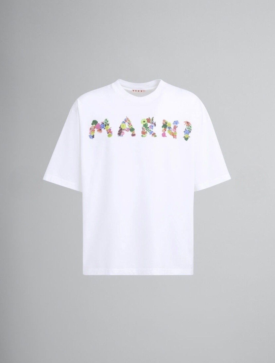 футболка из хлопкового трикотажа,футболка marni,футболка,футболки с логотипами,белая футболка