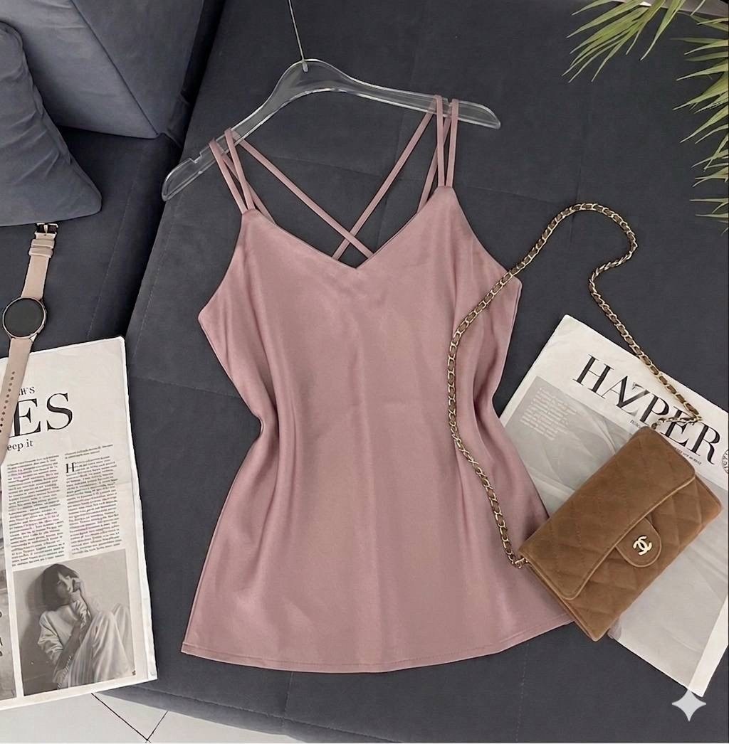 шелковый топ,коричневый топ,топ женский,женская майка,майка на бретельках