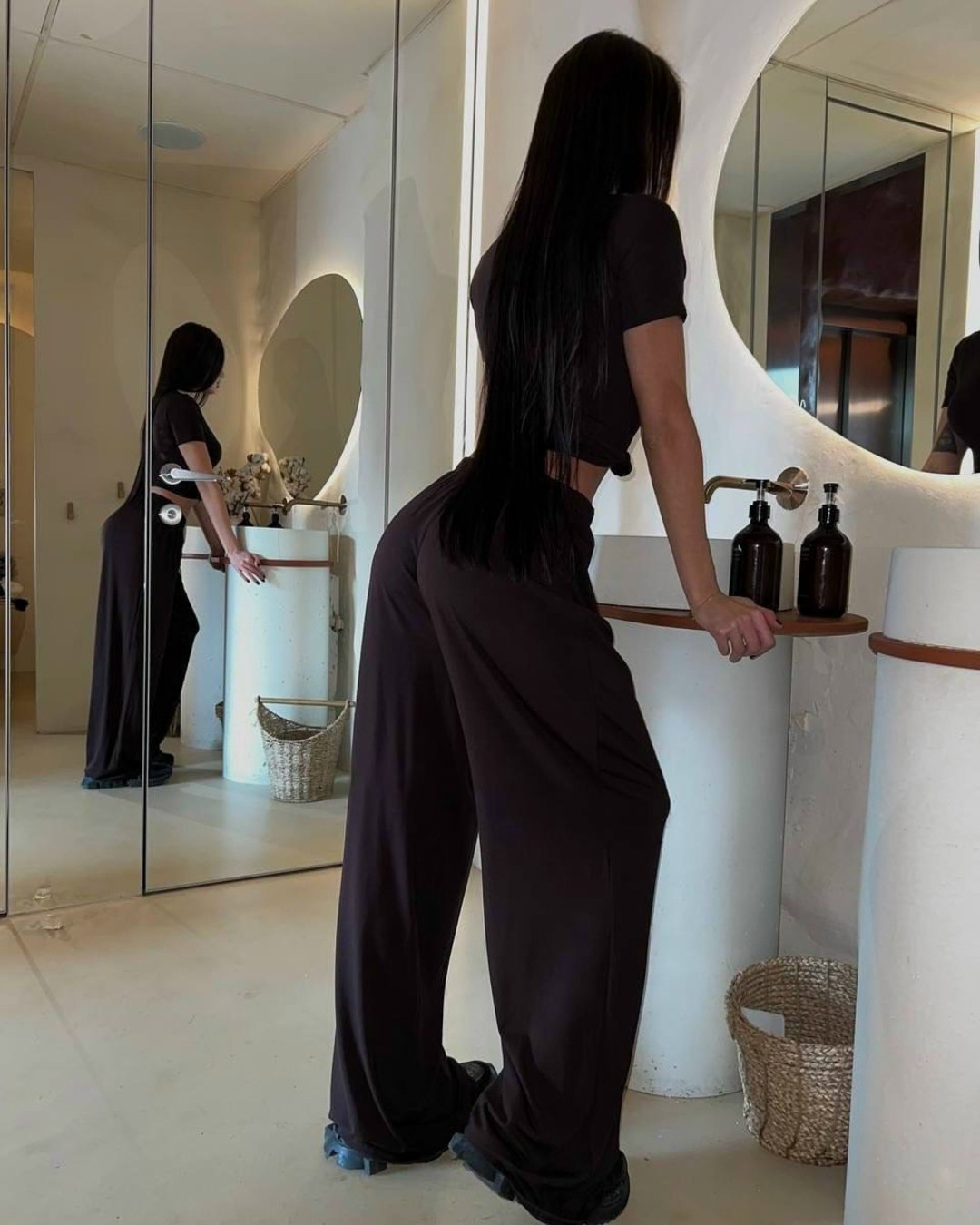 костюм женский с брюками палаццо,модные образы,модные наряды,костюм с брюками арт. 10312238,длинные брюки