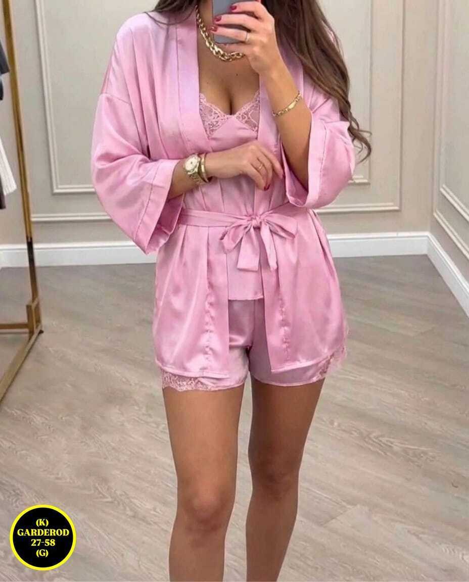 женская пижама комплект,халат неглиже,розовый халат,розовый пижамный костюм атласная домашняя одежда женский сексуальный топ,пеньюары женские