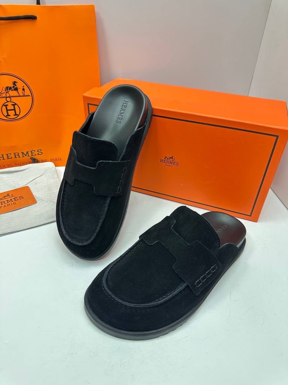 мюли hermes,мюли hermes черные,,hermes шлепанцы, hermes