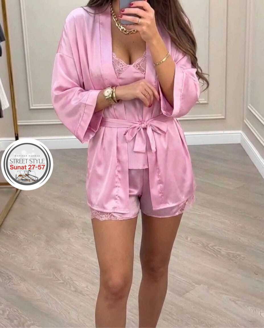 халат неглиже,пеньюар,женская пижама,женская пижама комплект,халат розовый