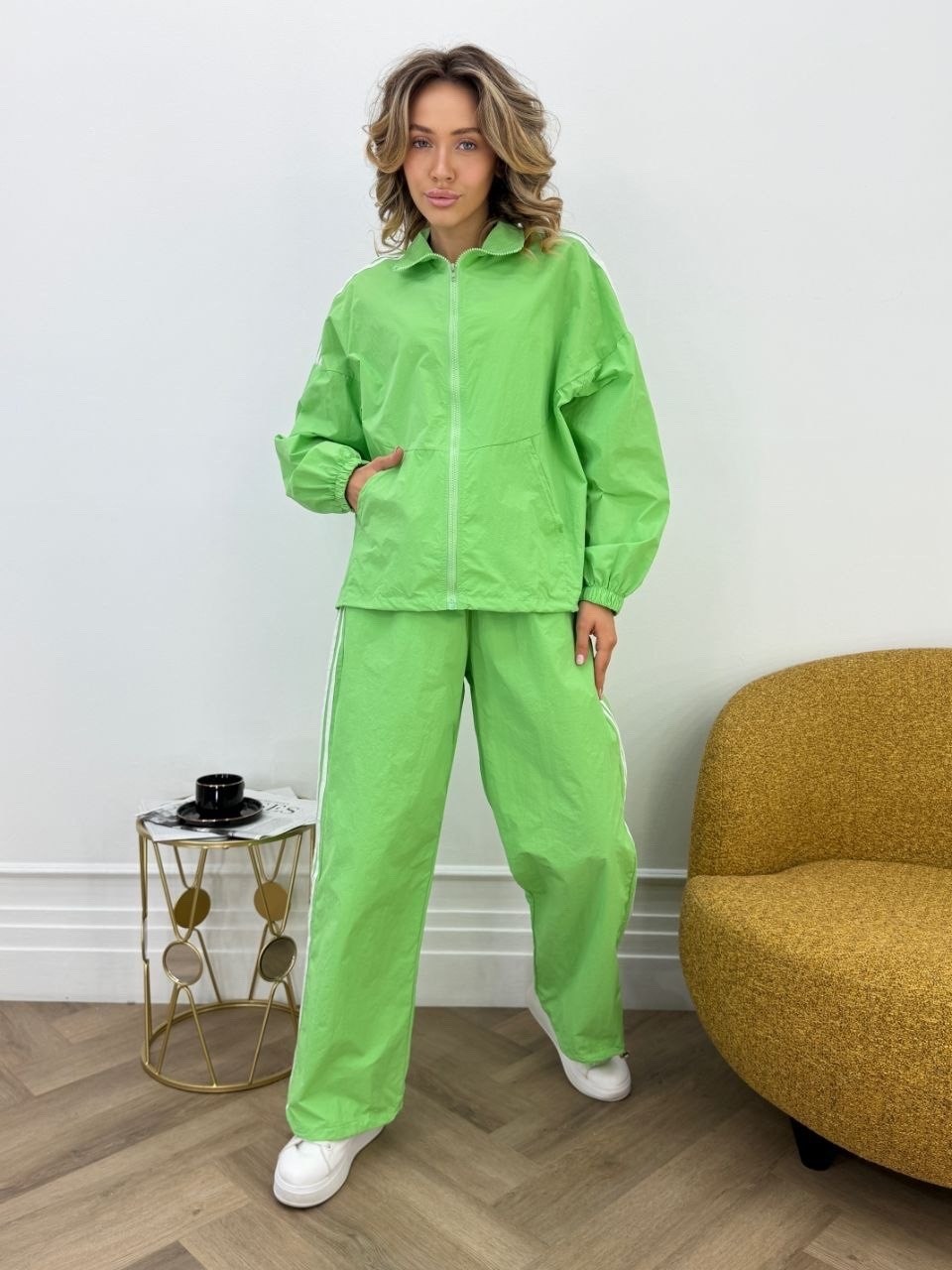 идеальный костюм изо льна: рубашка + брюки, lemon - l-xl,жёлтый костюм женский брючный,брючный костюм,костюм с брюками,идеальный костюм изо льна рубашка + брюки lemon