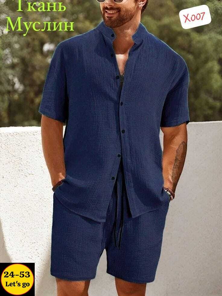 летний мужской костюм,мужской костюм двойка шорты+рубашка,мужской стиль,мужской костюм двойка шортырубашка из высокого,мужская летняя одежда