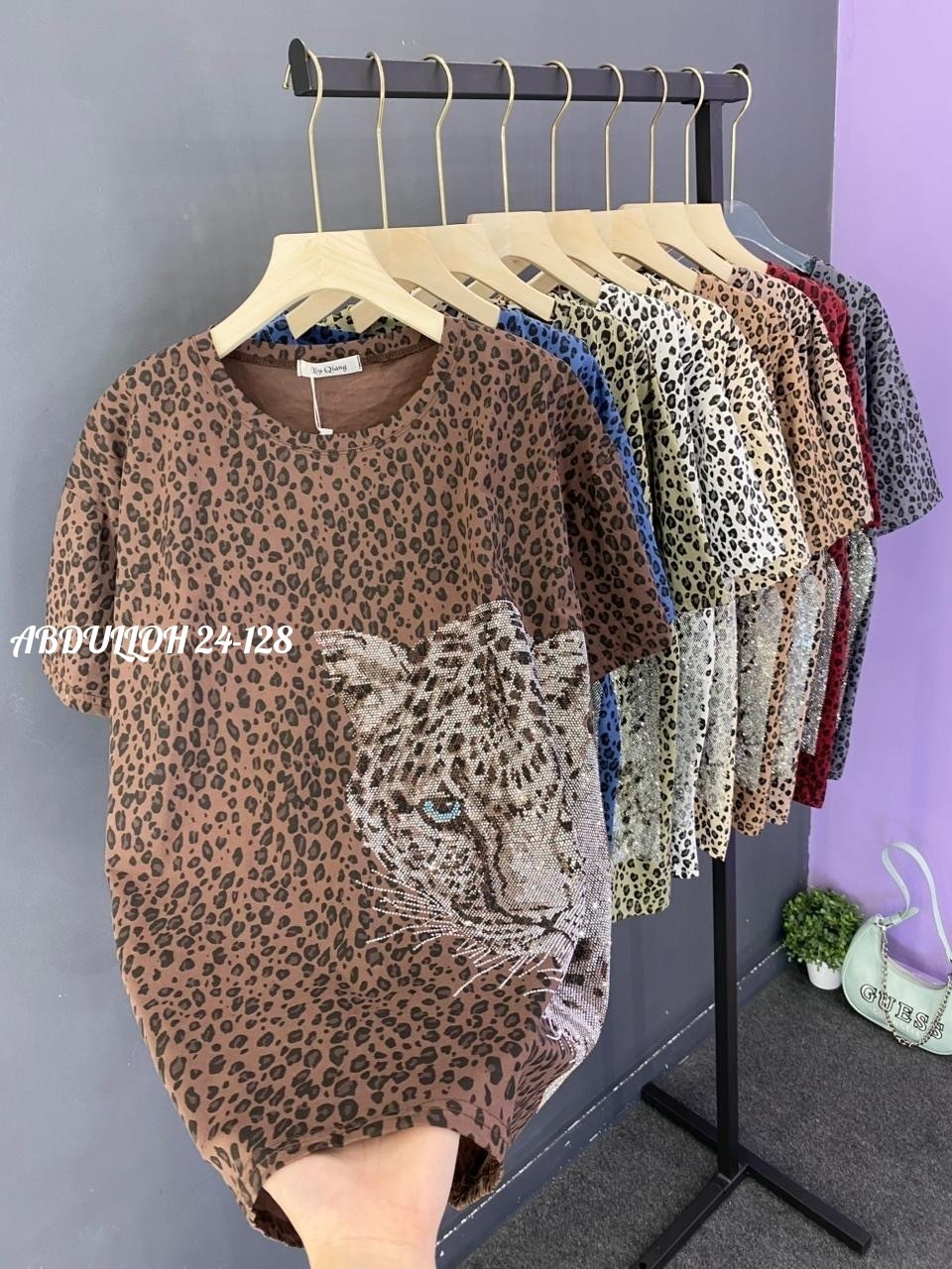 футболки женская,футболка женская 6506 "леопард",женские футболки с принтом,леопардовая футболка,футболки летние