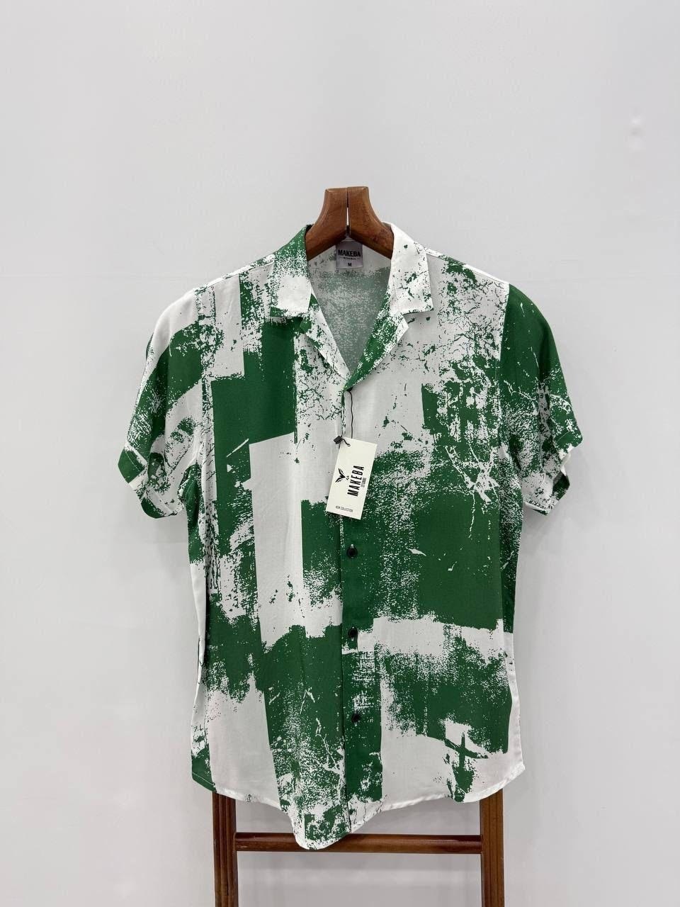 рубашка мужская,рубашка повседневная,рубашка с принтом,рубашка с короткими рукавами и принтом,мужская рубашка с принтом