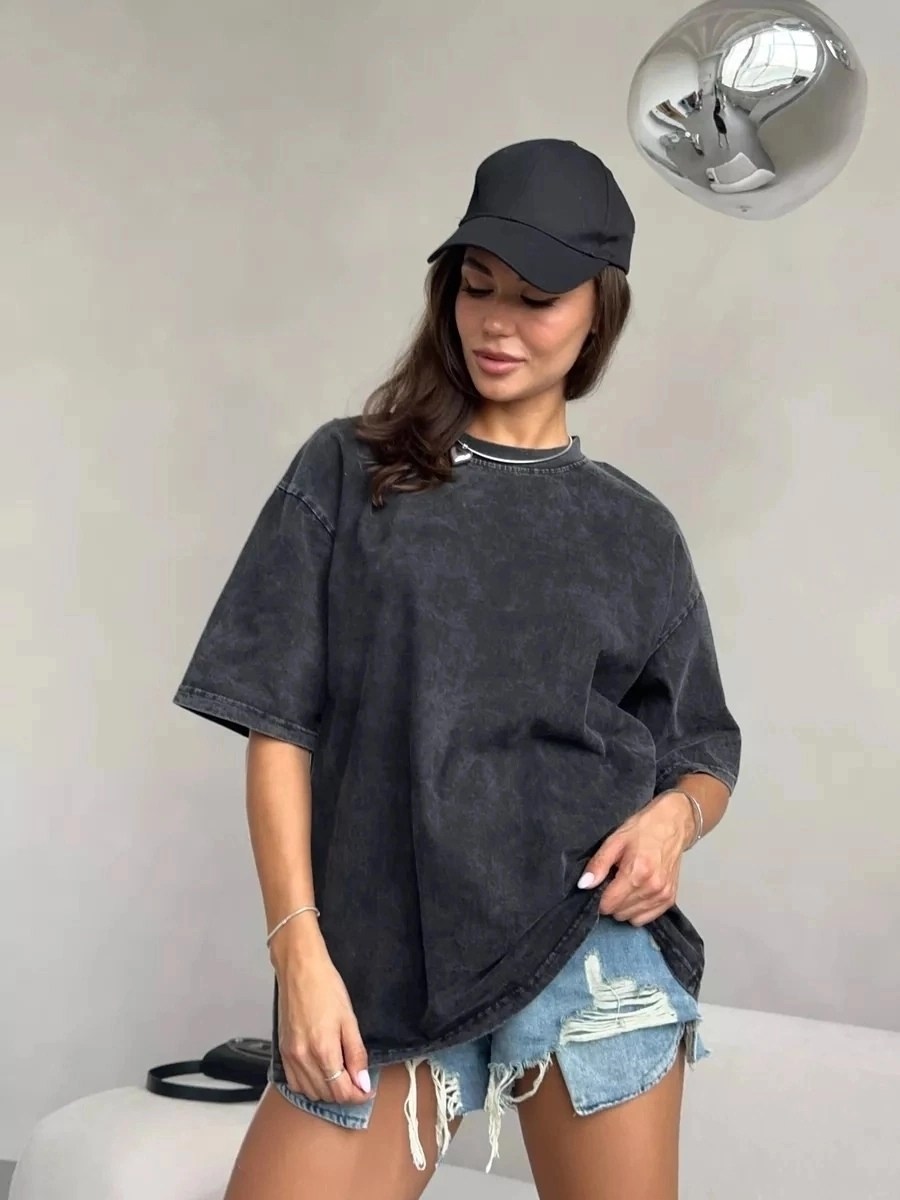 футболка оверсайз женская вареная в цвете графит,свитшот metax&wom оверсайз,женская футболка,футболки оверсайз женские,футболки и майки