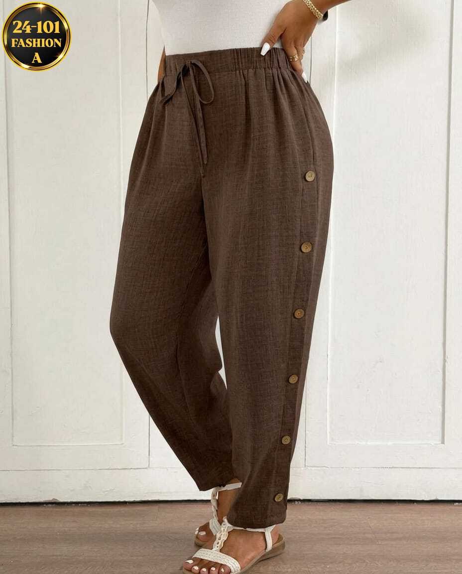 брюки для женщин,модные брюки,брюки женские,свободные брюки,брюки на пуговицах