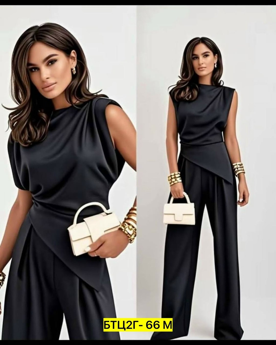 костюм брючный вечерний с драпировкой,вечерние брючные костюмы,жилет с круглым вырезом и костюм с широкими брюками,брючный костюм,женский брючный костюм