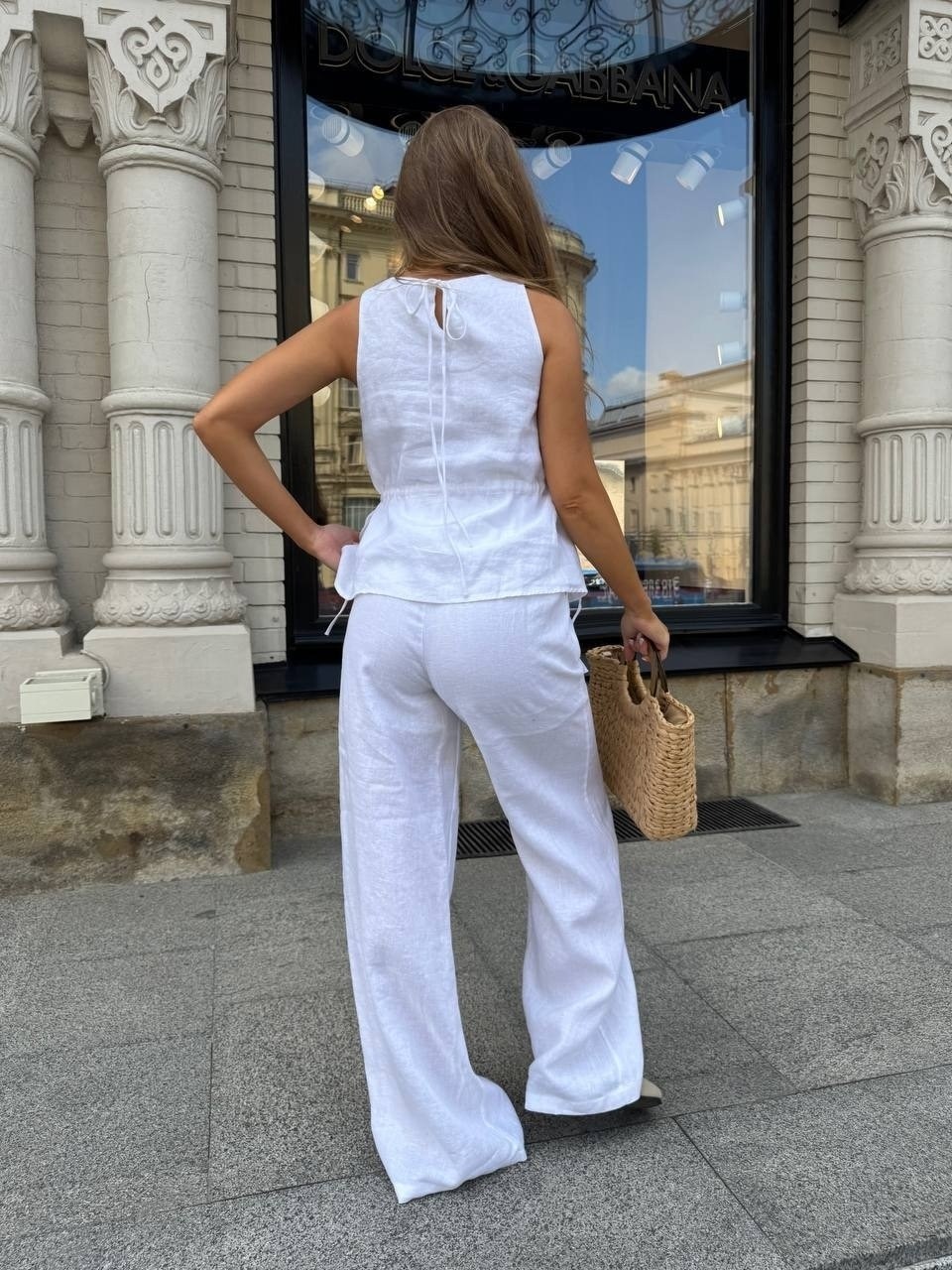 костюм белый брючный,брючный льняной костюм,костюм женский льняной,костюм из льна,брючный костюм