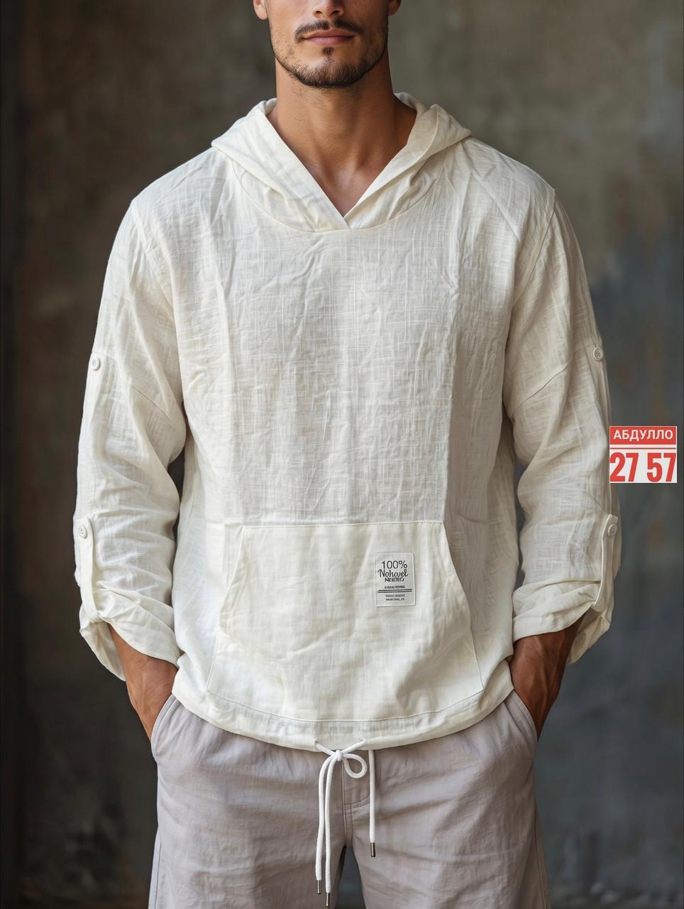 мужская льняная рубашка,рубашка с капюшоном,рубашка с капюшоном мужская,льняная мужская рубашка фирма мави,туника мужская