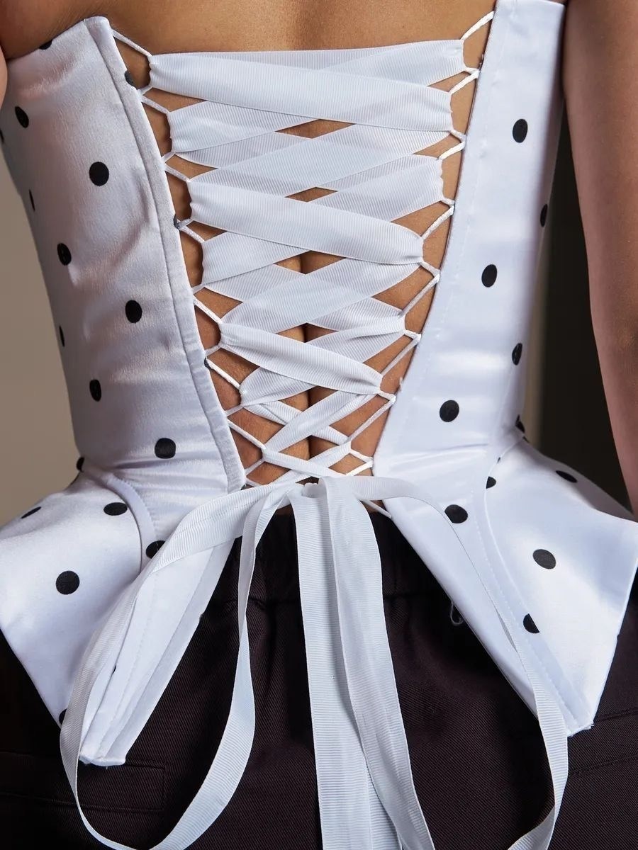 корсет в горошек,корсет женский,корсет топ,корсет атласный,корсет