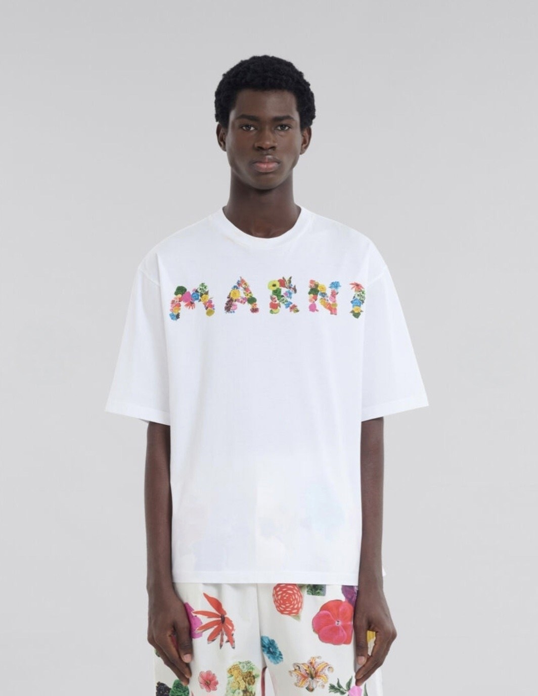 футболка из хлопкового трикотажа,футболка marni,футболка,футболки с логотипами,белая футболка