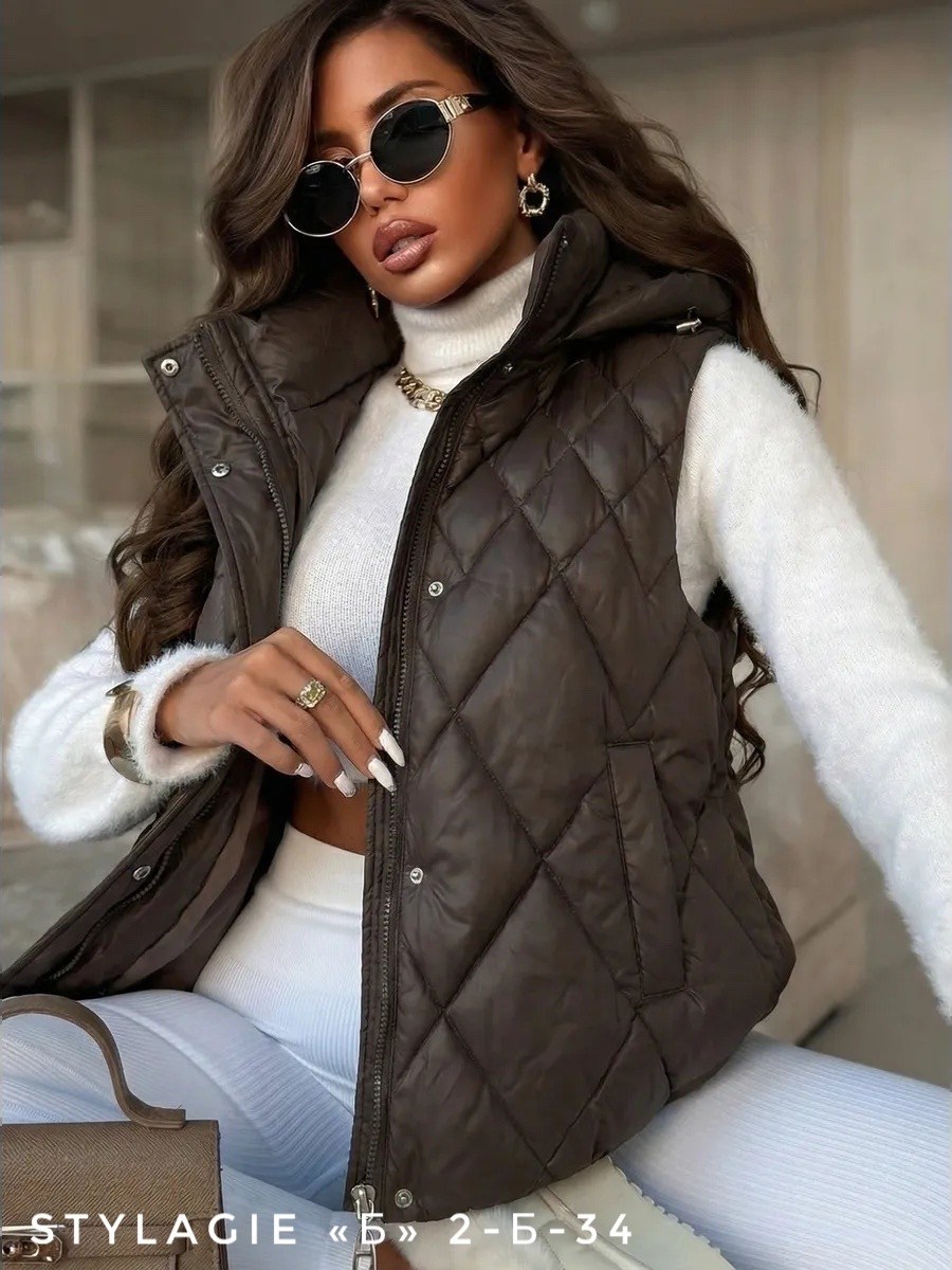 женская жилетка,женские жилеты,жилет утепленный стеганный демисезонный renzari,жилетка,жилет демисезонный