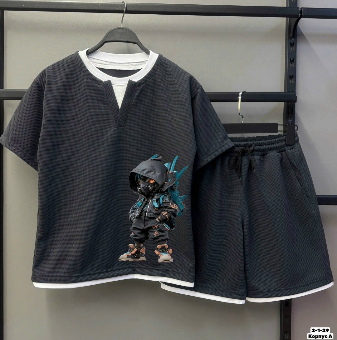 повседневный костюм,костюм шортами,костюм шорты с футболкой,мужские комплекты