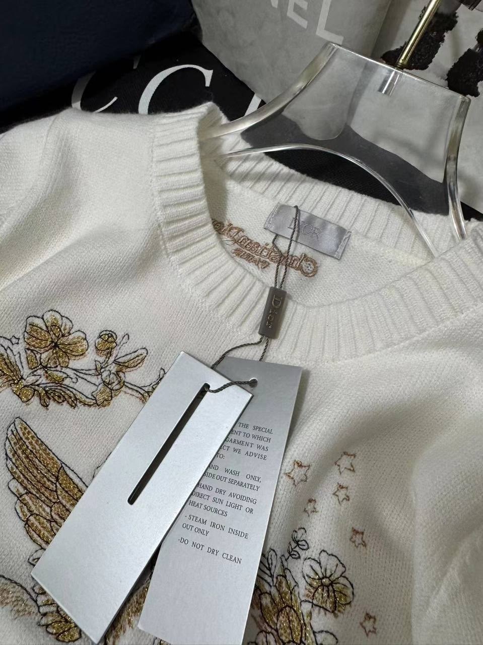 женская кофта,свитер с вышивкой,кофта женская диор,свитера женские,женские джемпера