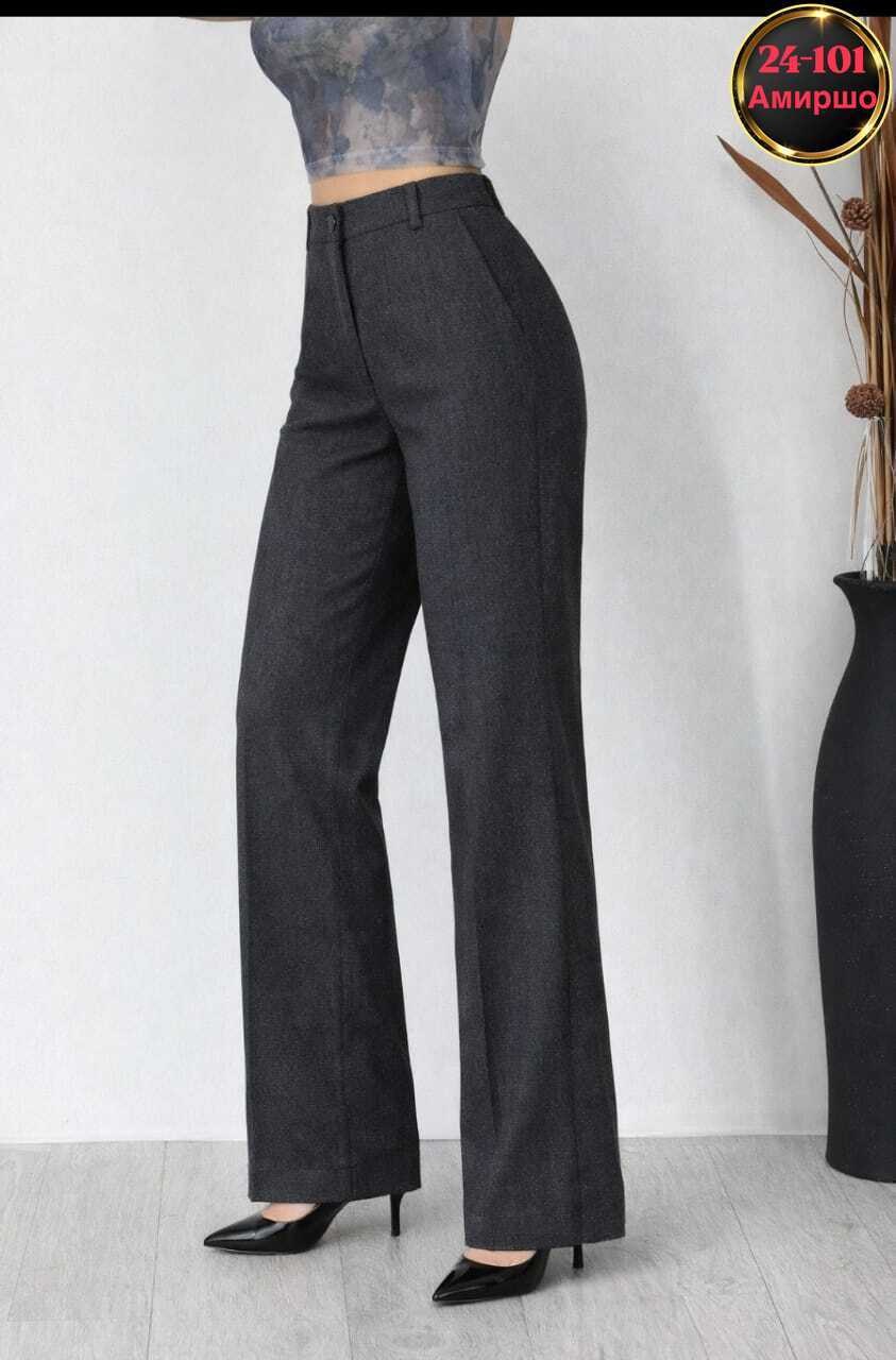 брюки классические,брюки палаццо kiazo размер 42 серый,брюки широкие,женские брюки,модные брюки